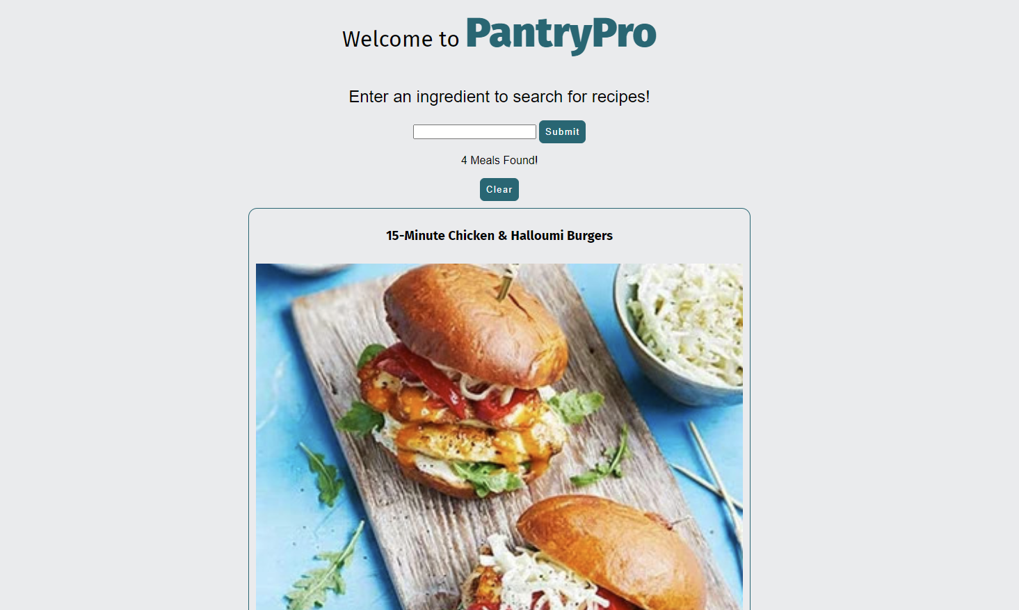 Preview of PantryPro Website